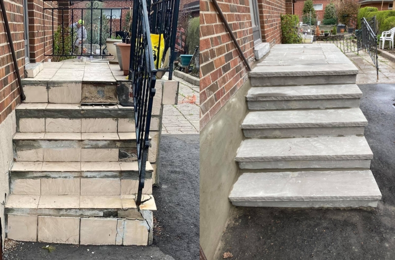 Stone steps restoration